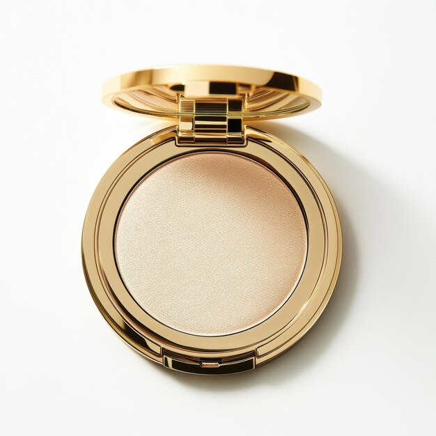 Pressed powder compact with mirror and smooth pressed cake