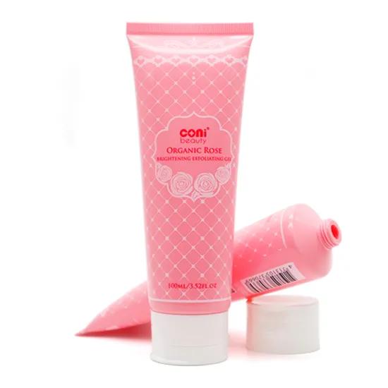 Clarifying facial cleanser tube on a plain background
