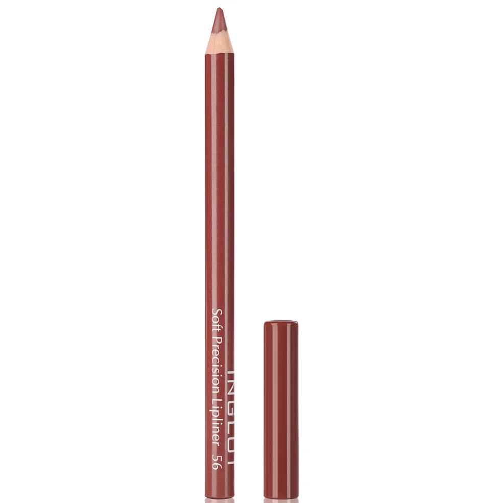 Brown wooden lip liner pencil standing upright