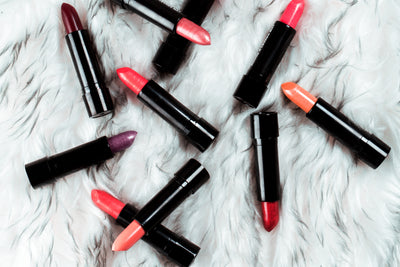 Creamy matte lipstick range in black tubes