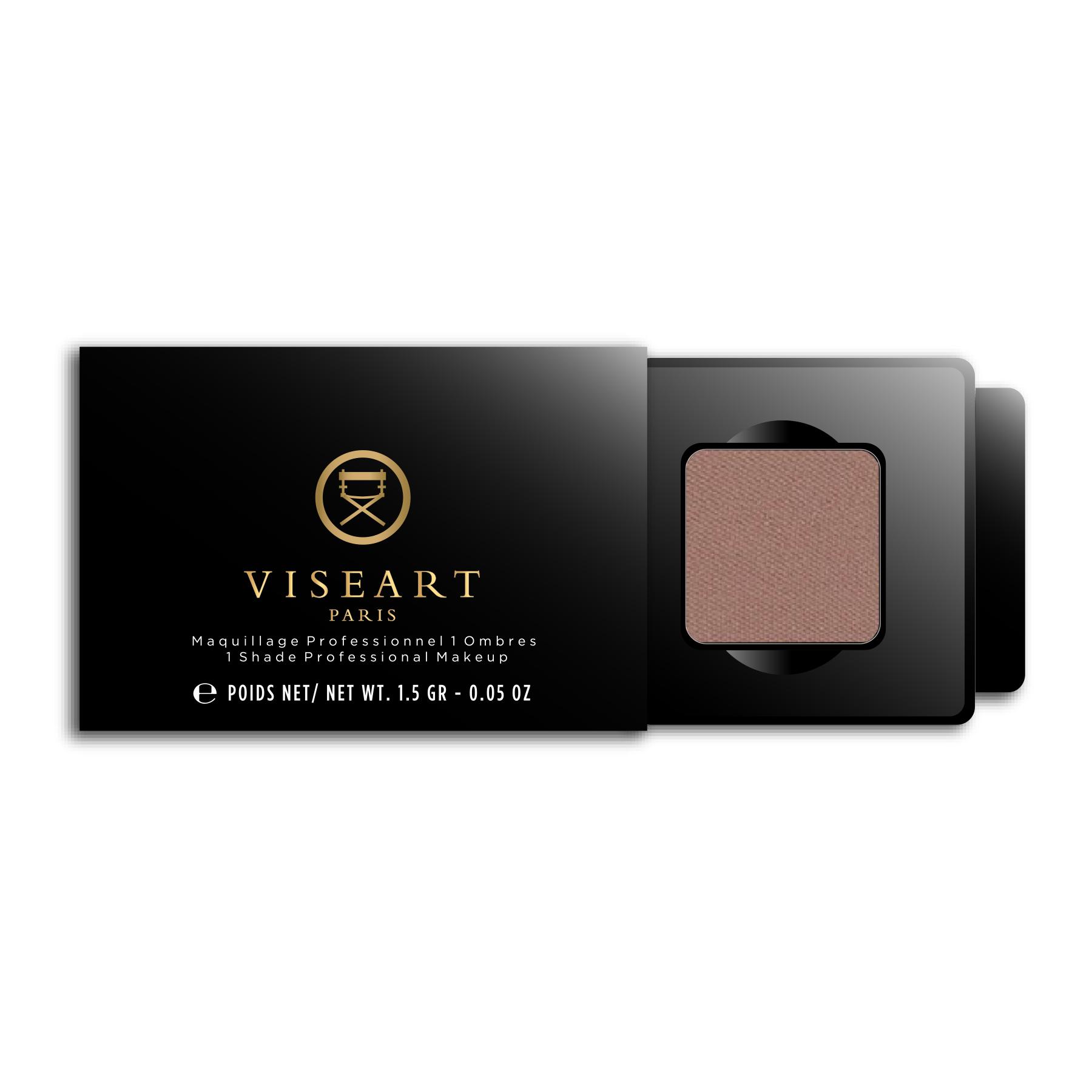 Compact neutral eyeshadow palette in a black case with mirror