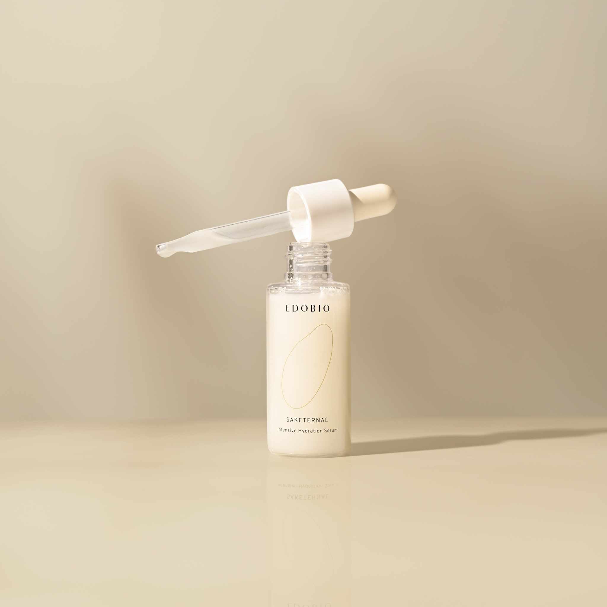 Hyaluronic acid hydrating serum in a clear bottle